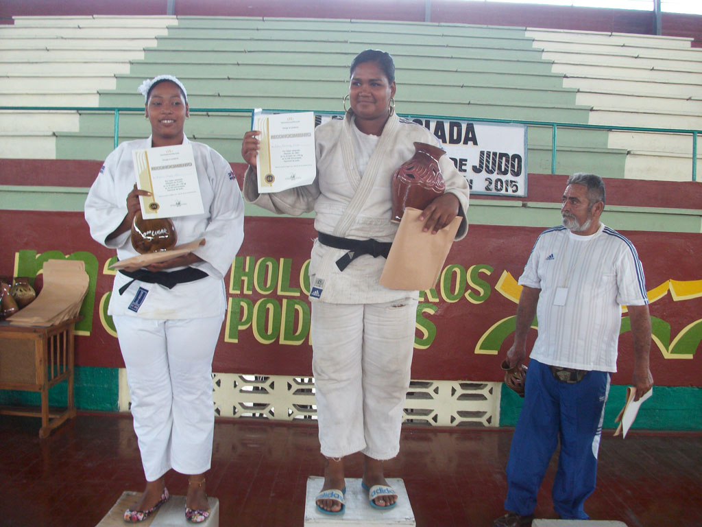 Jornada final de competiciones de la XIII Universiada de Judo. Premiación de más de 78 kilogramos (F). Ateneo Deportivo "Fernando de Dios Buñuel", 21 de noviembre de 2015. UHO FOTO/Luis Ernesto Ruiz Martínez.