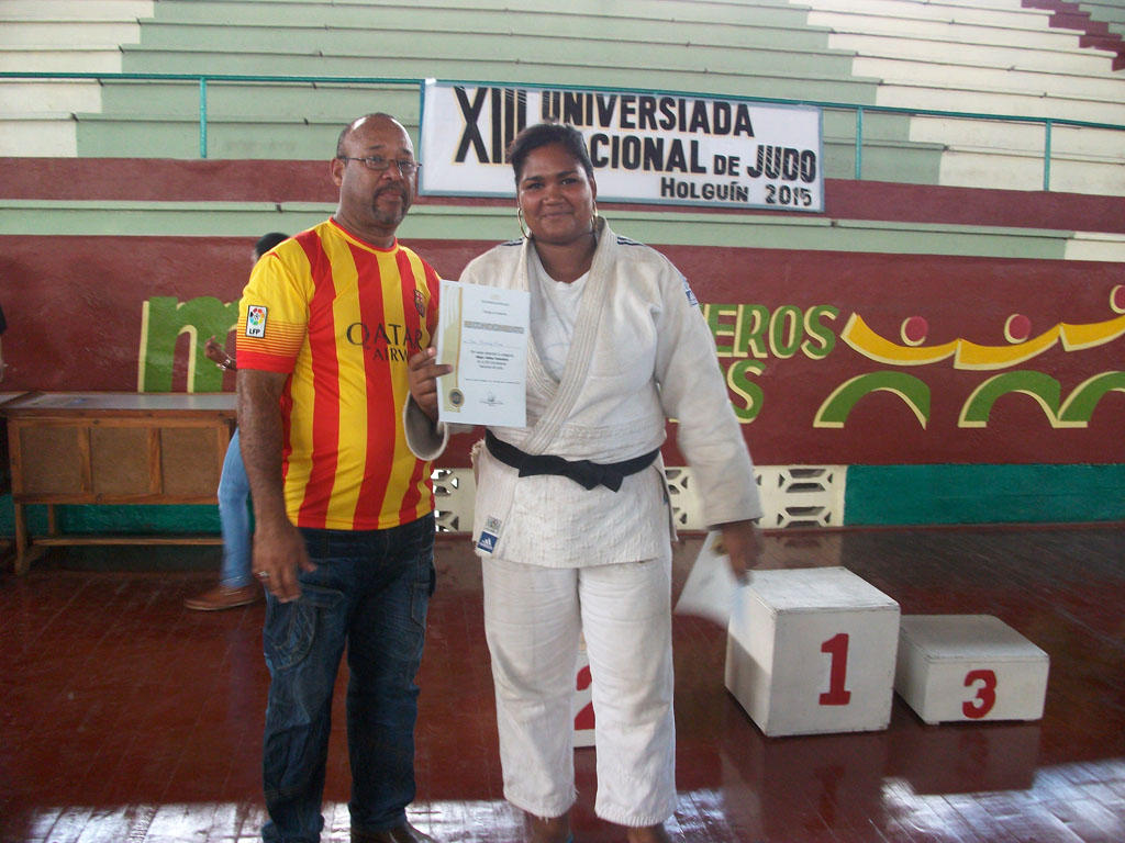 Jornada final de competiciones de la XIII Universiada de Judo. Atleta más destacada: Pilar Hernández Ramos de la Universidad de Oriente. Ateneo Deportivo "Fernando de Dios Buñuel", 21 de noviembre de 2015. UHO FOTO/Luis Ernesto Ruiz Martínez.