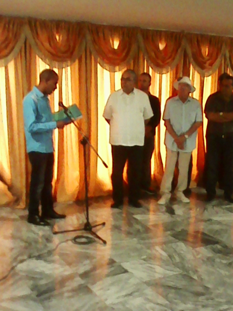 El Primer Secretario del Comité Provincial del Partido explicó las ideas iniciales de la Cátedra y reafirmó el apoyo de las máximas autoridades del territorio para que hoy se concretara la constitución.  Desarrollado en Holguín, el 11 de diciembre de 2015. UHO FOTO/Barbara Morán López