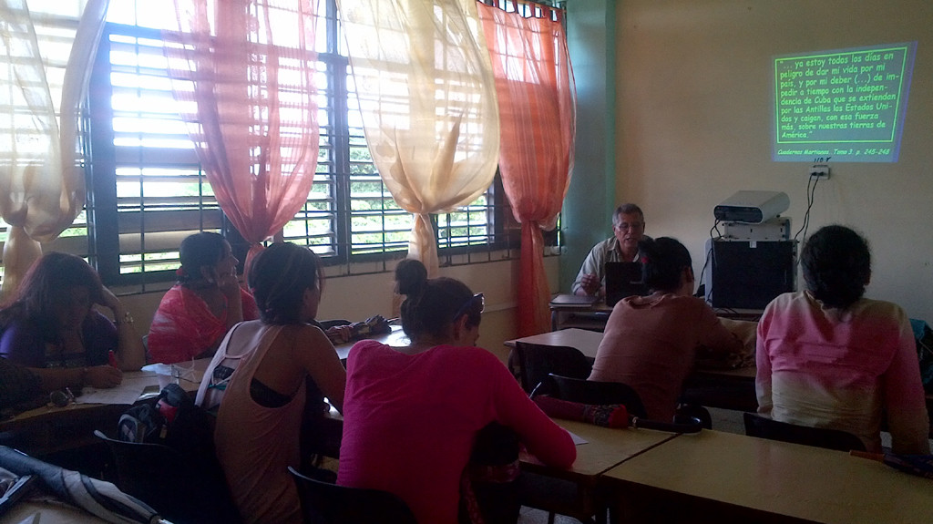 En este VII Taller Internacional se reservó un espacio a la "Evolución del pensamiento antimperialista de José Martí". Desarrollado en la sede Manuel Fajardo, el 25 de mayo de 2016. Foto: Yudith Rojas Tamayo