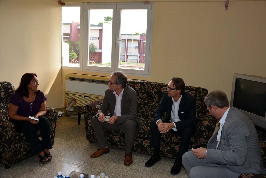 Autoridades de Universidad de Bayreuth, Alemania, fueron recibidos por la Dr.C. Marisol Pérez Campaña, Vicerrectora de la Universidad de Holguín. UHO FOTO/Luis Ernesto Ruiz Martínez-Dircom