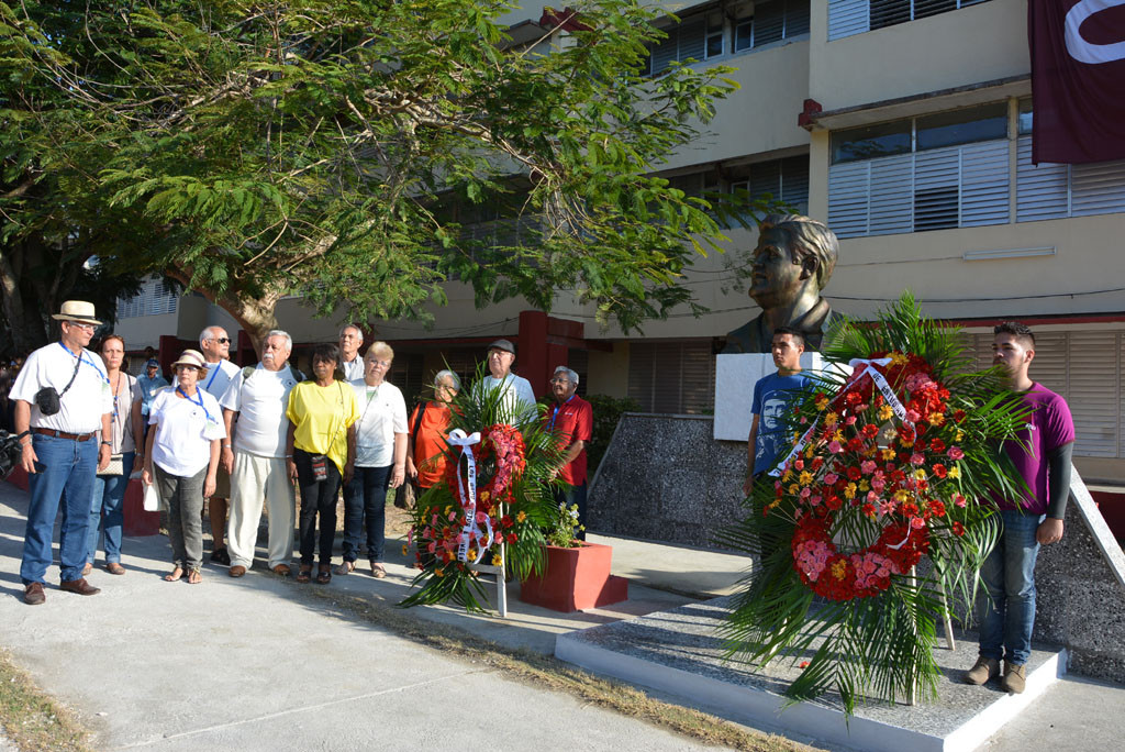 Homenaje de la UNAICC a José Antonio Echeverría durante el acto. Desarrollado en la la sede Oscar Lucero Moya, el 13 de marzo de 2017. UHO FOTO/Yudith Rojas Tamayo