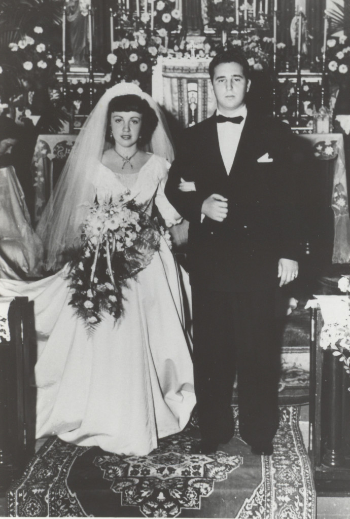 Matrimonio de Fidel Castro con Mirta Díaz-Balart. Boda religiosa. Banes, Oriente, 12 de octubre de 1948.