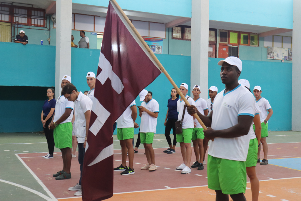 Abanderada delegación holguinera a la competición Universiada 2019 a desarrollarse en Villa Clara. Desarrollado en la sede Manuel Fajardo, el 02 de abril de 2019-UHO/Foto: Yudith Rojas Tamayo