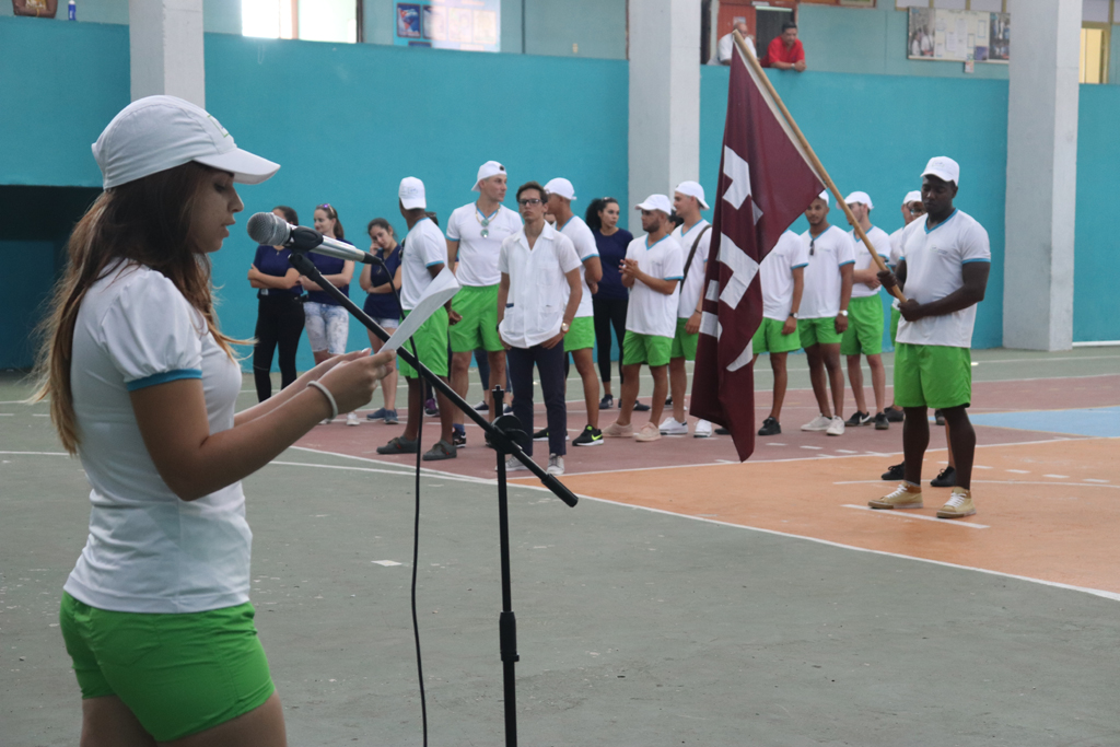 Abanderada delegación holguinera a la competición Universiada 2019 a desarrollarse en Villa Clara. Desarrollado en la sede Manuel Fajardo, el 02 de abril de 2019-UHO/Foto: Yudith Rojas Tamayo