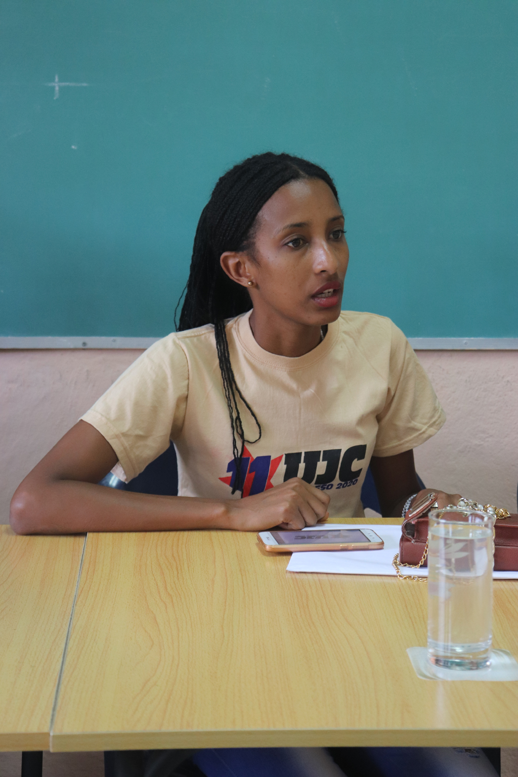 Presentación de la campaña de comunicación por el onceno Congreso de la UJC en la UHo. En la imagen, Surai Simón Calderón, miembro del Grupo de Comunicación de la Unión de Jóvenes Comunistas de Cuba. Desarrollado en la sede Celia Sánchez Manduley, el 16 de mayo de 2019-UHO/Foto: Yudith Rojas Tamayo