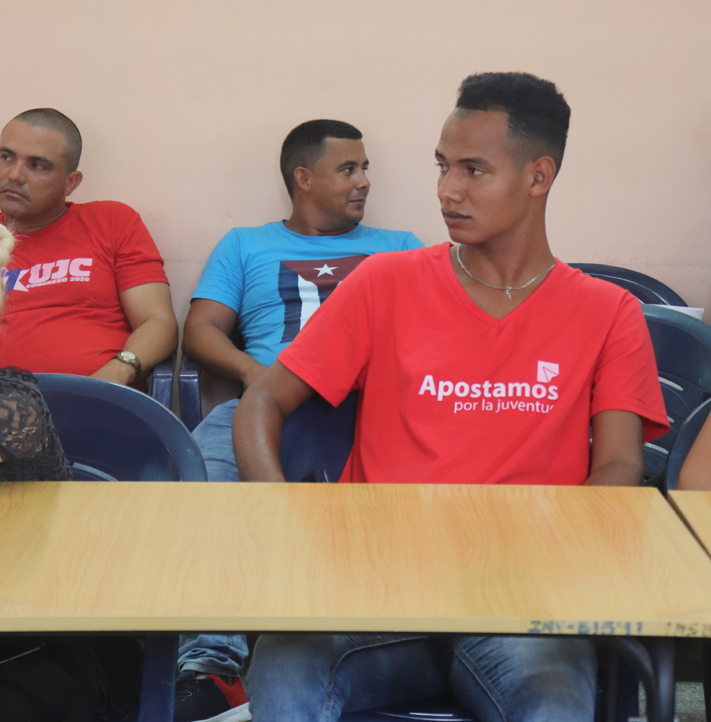 Presentación de la campaña de comunicación por el onceno Congreso de la UJC en la UHo por miembros del Grupo de Comunicación de la Unión de Jóvenes Comunistas de Cuba. Desarrollado en la sede Celia Sánchez Manduley, el 16 de mayo de 2019-UHO/Foto: Yudith Rojas Tamayo