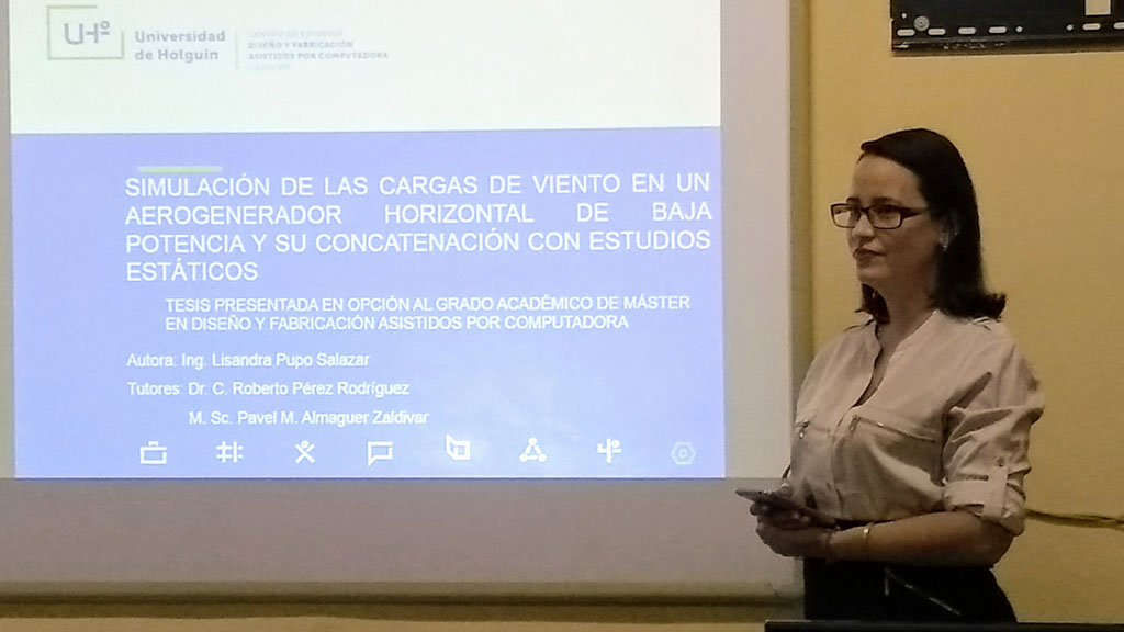 Defensa de maestría en Diseño y Fabricación Asistidos por Computadora. UHo FOTO/Heidi Marlén Viguera Ferras.
