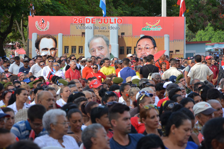 Acto por el aniversario 63 de los asaltos a los cuarteles Moncada, de Santiago de Cuba y Carlos Manuel de Céspedes, de Bayamo. Efectuado en los alrededores del Estadio Calixto García. UHO FOTO/Luis Ernesto Ruiz Martínez.