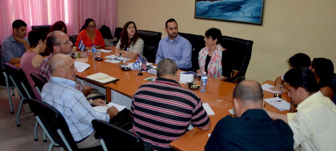 Delegación de la Universidad Estatal de Nueva York, Estados Unidos, visita la Universidad de Holguín e intercambia con directivos y profesores. Sede Celia Sánchez Manduley, 19 de febrero de 2018. UHO FOTO/Luis Ernesto Ruiz Martínez.