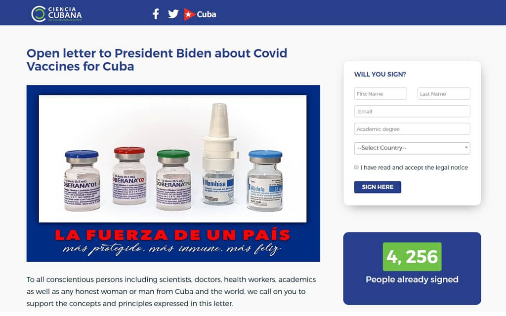 Científicos cubanos envían carta al Presidente Joe Biden