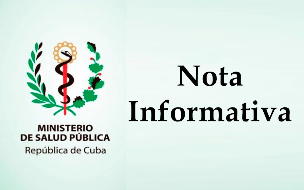 Nota informativa del Ministerio de Salud Pública