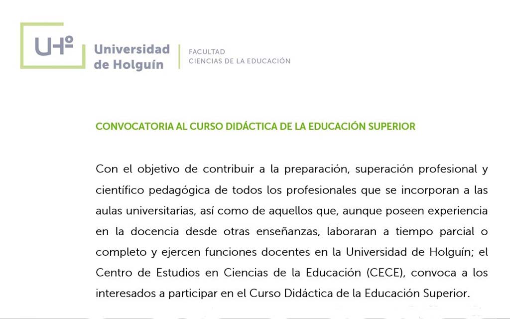 Curso Didáctica de la Educación Superior
